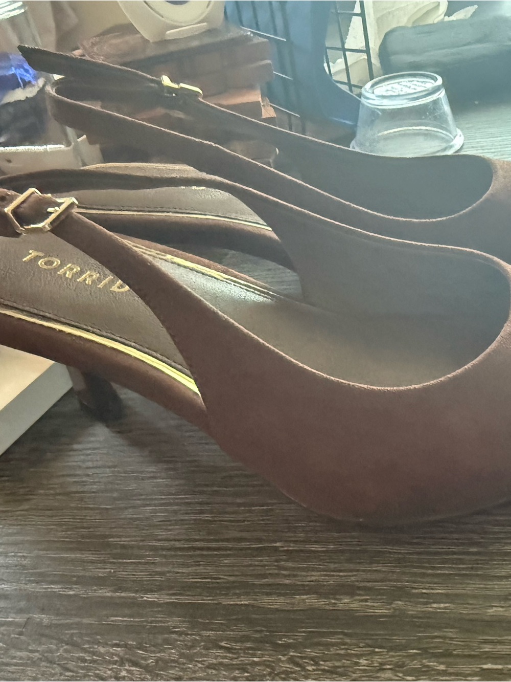 torrid Brown Suede Pointed Slingback Kitten Heels - Picture 2 of 2